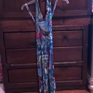 Multicolor Versace halter top dress